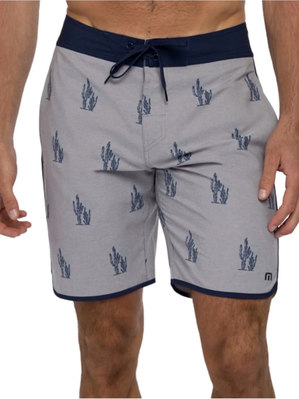 TravisMathew Navy and Gray Sand In My Beer Boardshorts